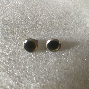Elegant Silver and Black Stud Earrings